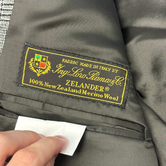 Vintage Y2K Brooks Brothers Glen Plaid Men 42L Single Breasted Wool Italy Blazer - Picture 6 of 13